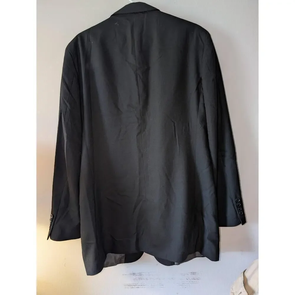 Geoffrey Beene Black Blazer Jacket Mens 41 Long 3 Button Notched Lapel